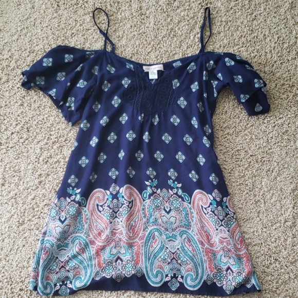 Navy and Paisley Top - Picture 1 of 6